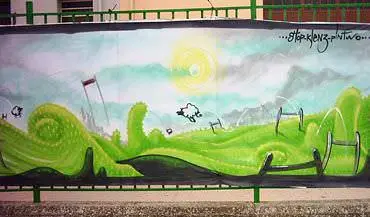 Mural con paisaje