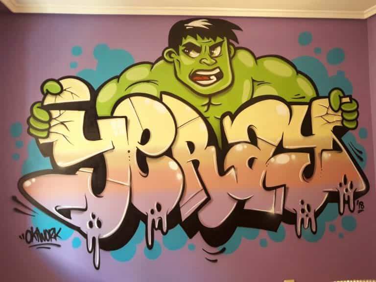 Graffiti habitación, trabajo de Okiwork