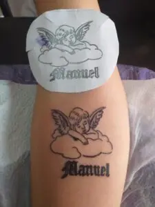 Ángel y nombre lettering personalizado