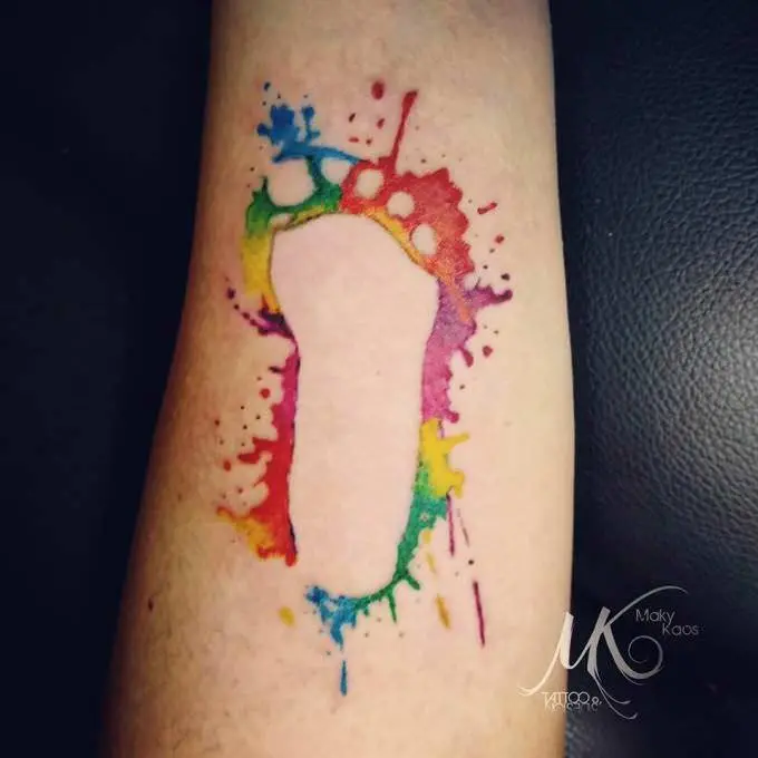 Tauaje: Huella de mi sobrina a Watercolor