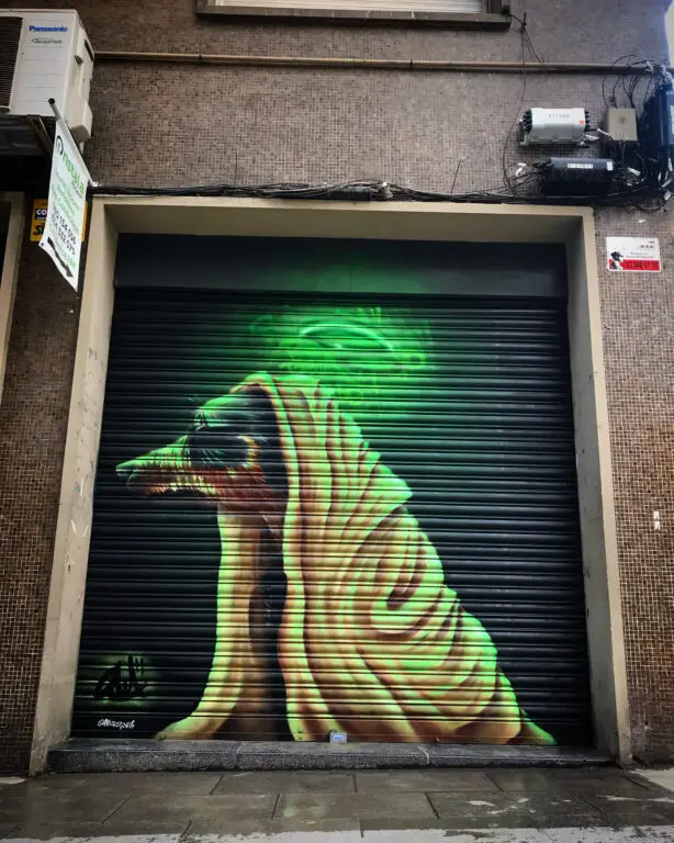 Graffiti en una persiana: San Lao