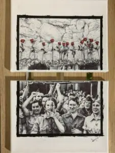 Cuadro realizado a boli bic: 13 rosas