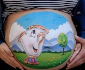 Belly painting tazita la bella y la bestia