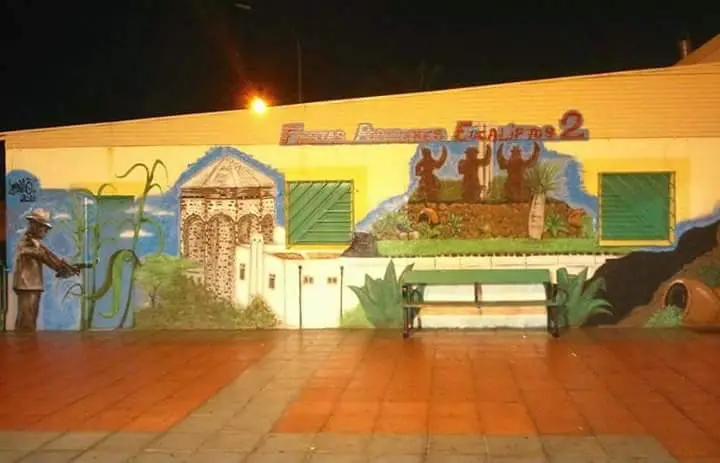 personalizacion de muro en asociacion de vecinos, trabajo de Airam Guerra Segura