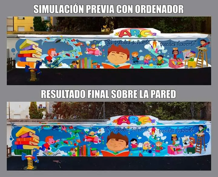 Mural: Colegio parque Sta. Ana, Valencia., trabajo de Pinturearte VLC