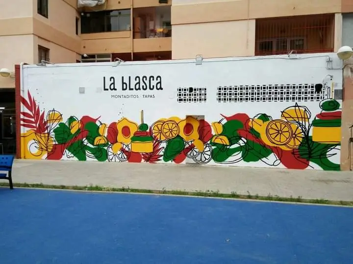 Graffiti mural, Restaurante La Blasca, Valencia., trabajo de Pinturearte VLC