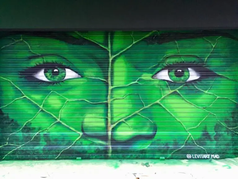 Mural en persiana metálica: Bioface