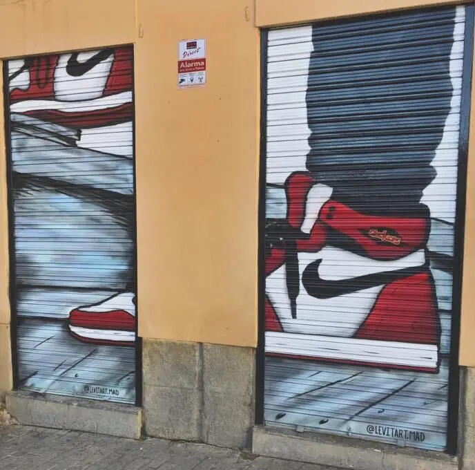 Graffiti decorativo persiana de zapatillas Jordan