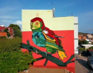 Mural fachada entera Fetival Art, Búho