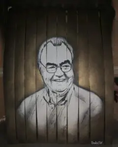 Retrato sobre duelas de barrica