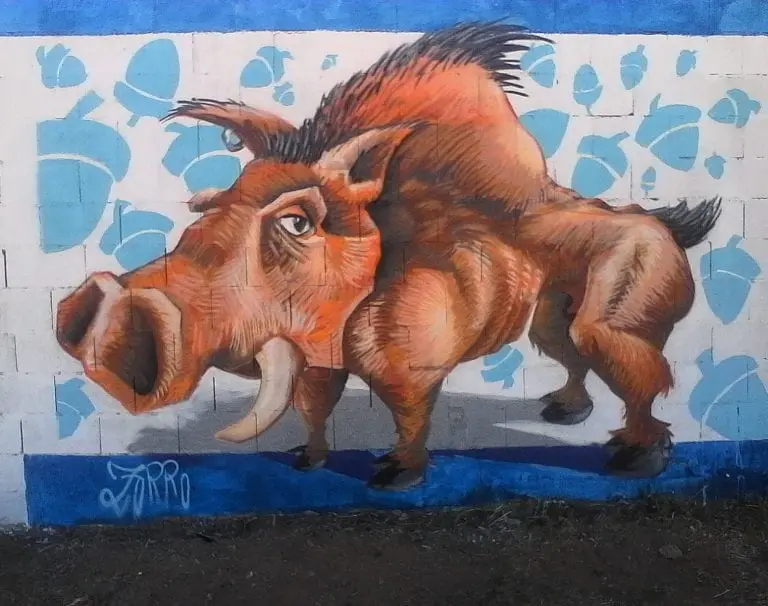 Graffiti Jabalí, trabajo de Alejandro Lorenzana