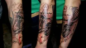 Tatuaje antebrazo con pistola