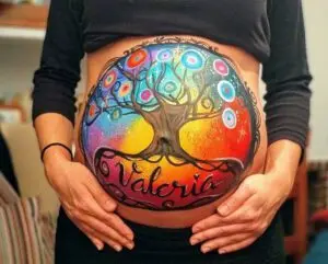Bellypainting: Árbol de la vida y familia