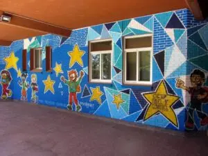Graffiti Infantil: Colegio Navalmanzano mural