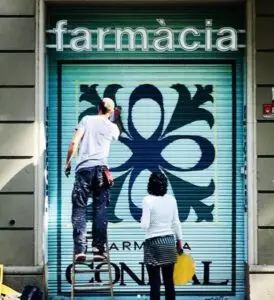 Persiana decorada a mano