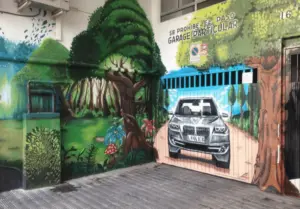Decoración de garaje con graffiti