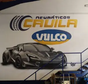 Graffiti comercial decorativo garaje