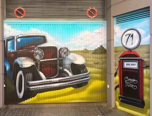 Graffiti en garaje Turia
