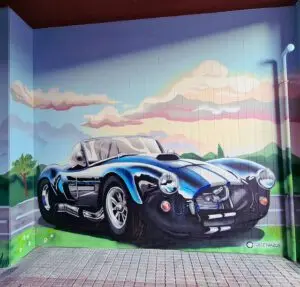 Garaje particular con graffiti en Santiago de Compostela