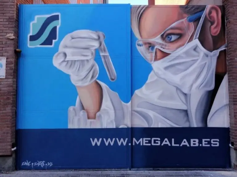 Trabajo de graffiti para laboratorio farmacéutico