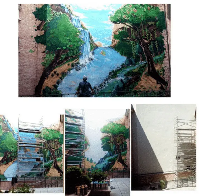 Graffiti en muro de 100 metros cuadrados