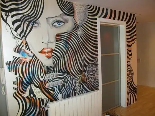 Decoración de habitación con un mural