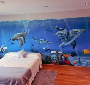 Mural habitación infantil del fondo marino