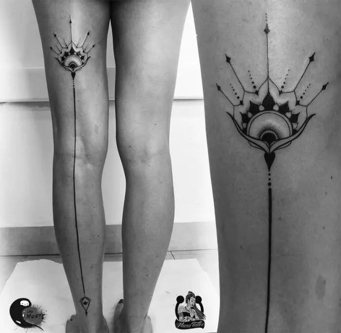 Tatuaje Linea con mándala