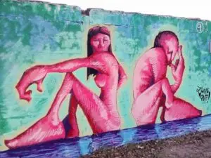 Graffiti chico y chica