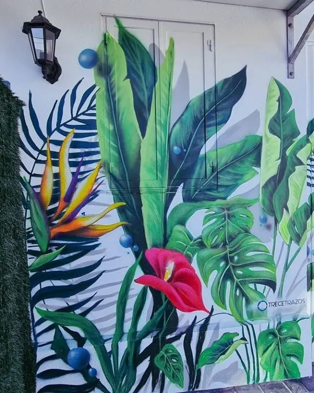 Mural decorativo de plantas