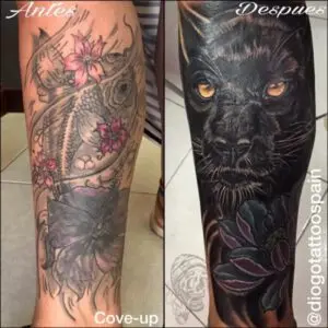 Cover up de un tatuaje para hacer encima una pantera