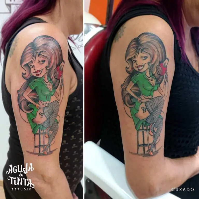 Tatuaje dibujo Pin up