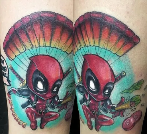 Tatuaje deadpool neotradicional