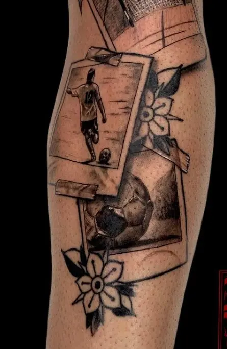 Tatuaje con fotos de fútbol, trabajo de Delvasink
