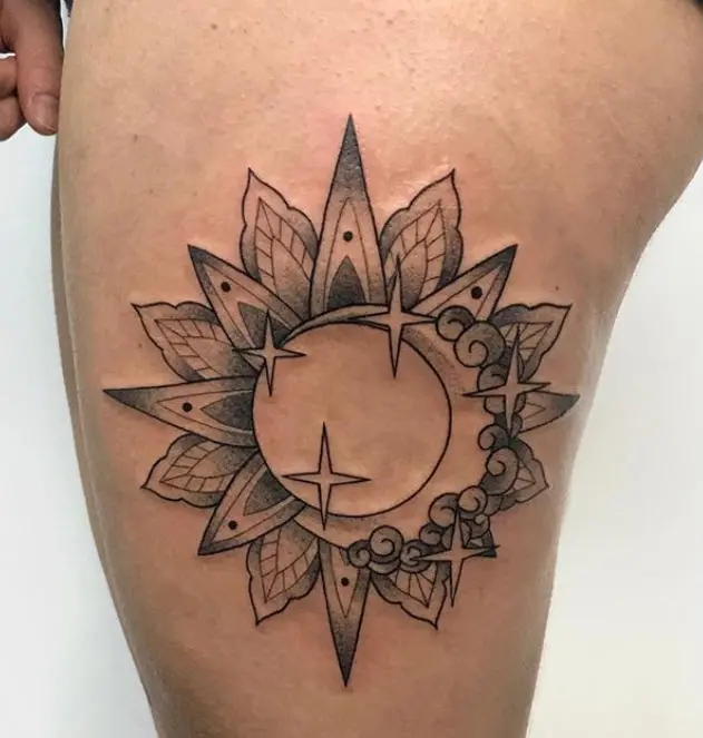 Tatuaje Dotwork de un mandala