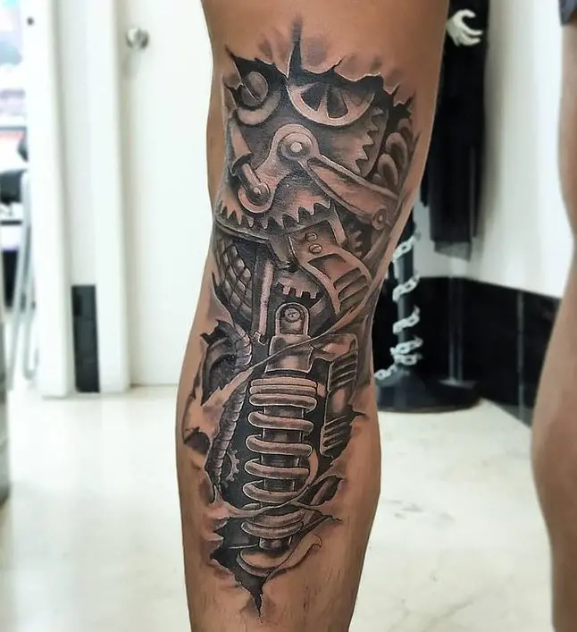 Tatuaje 3d: amortiguador, trabajo de Juan Romera