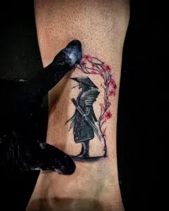 Microtatuaje de un Samurai chino