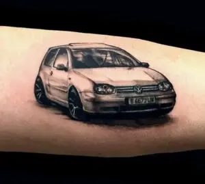 Tatuaje coche: Volkswagen golf — Tatuajes realistas