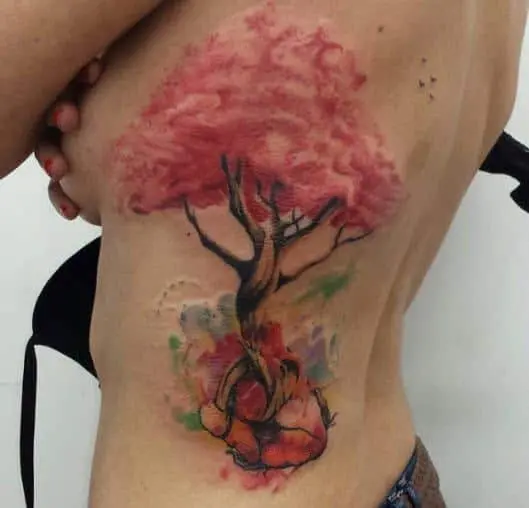 Tatuaje water color árbol