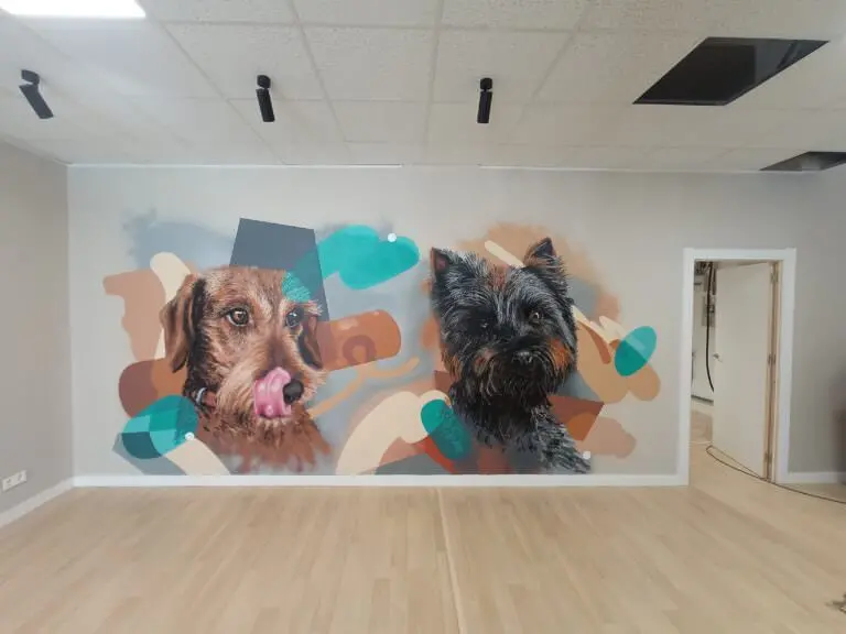 Mural para una peluquería canina: Nadine Vico, Navarra