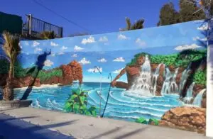 Mural patio piscina