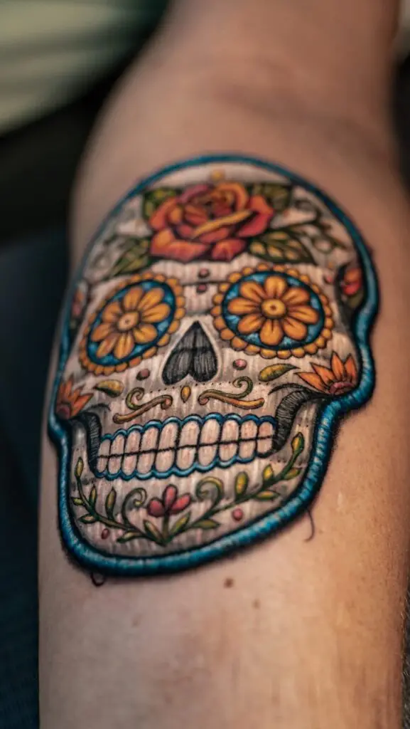 Calavera mexicana a color
