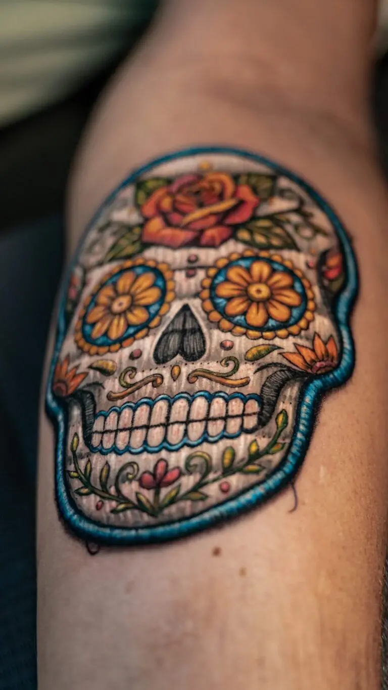 Calavera mexicana a color