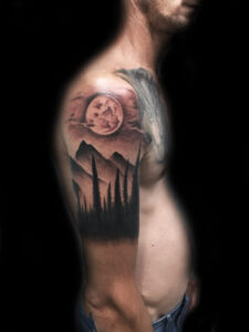 Tatuaje Black & Grey – Paisaje